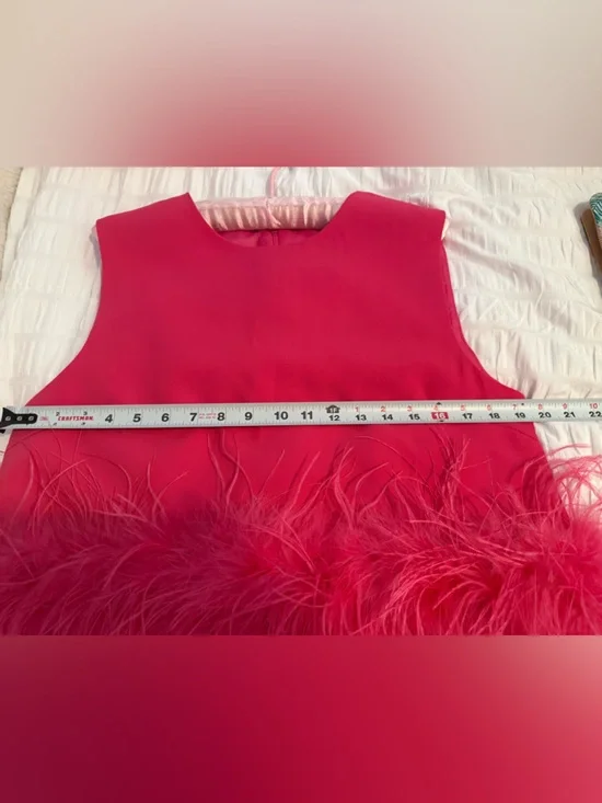 La’Ros Pink Feather Trim Crop Top NWT size large - Picture 4 of 9